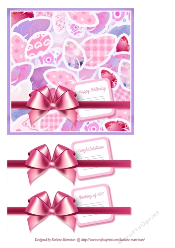 Pretty Leaves Card Topper - Pink