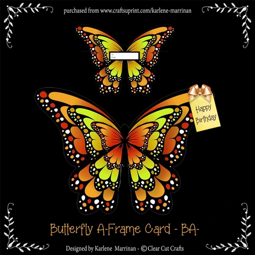 Butterfly Shaped A Frame Card - BA1A