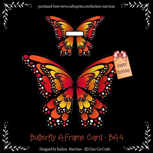Butterfly Shaped A Frame Card - BA4