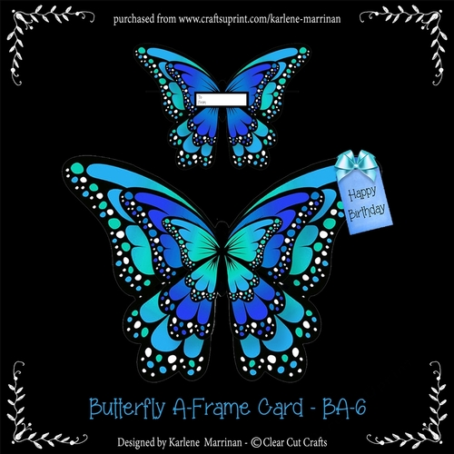 Butterfly Shaped A Frame Card - BA6