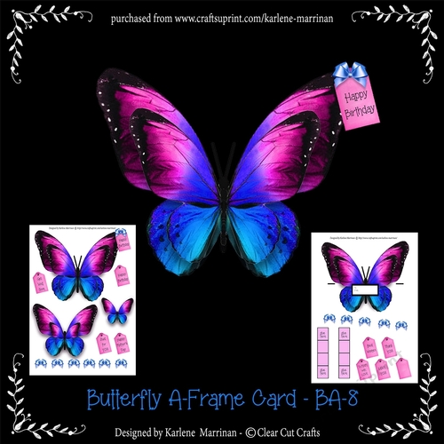 Butterfly Shaped A Frame Card - BA8