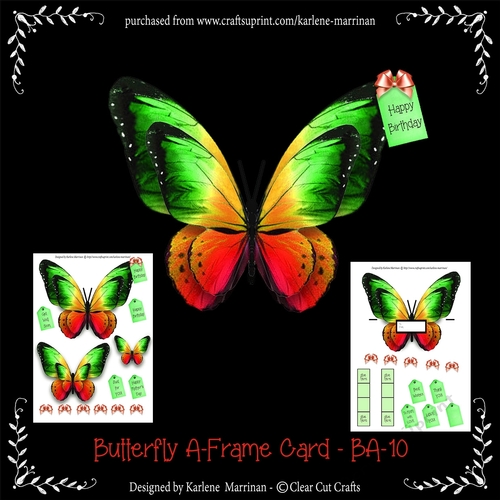 Butterfly Shaped A Frame Card - BA10