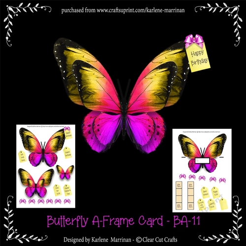 Butterfly Shaped A Frame Card - BA11