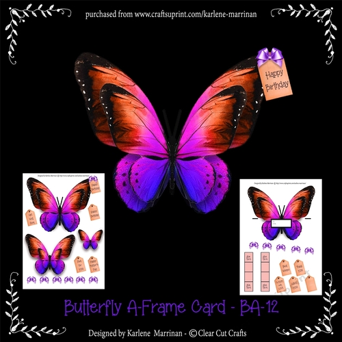 Butterfly Shaped A Frame Card - BA12