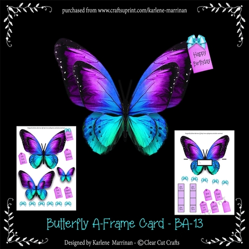 Butterfly Shaped A Frame Card - BA13