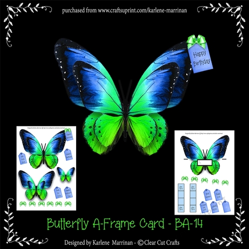 Butterfly Shaped A Frame Card - BA14