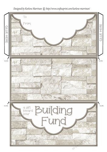 Building Fund Wedding, Housewarming Money, Voucher Wallet/Envelope/Pocket