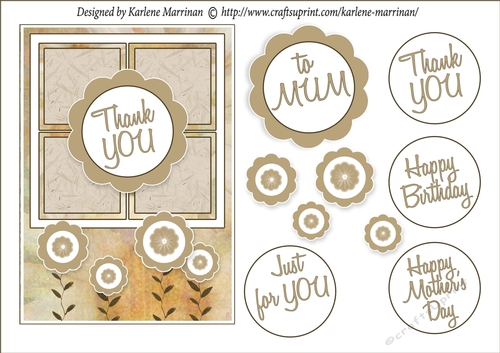 Scrapbook Look Card Topper - Brown