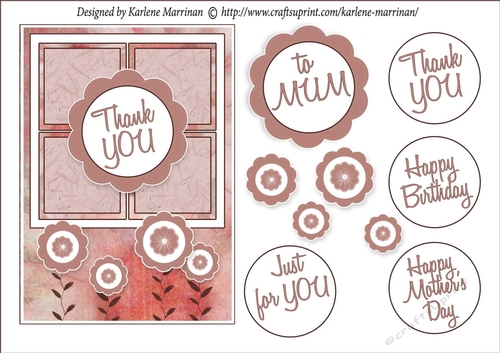 Scrapbook Look Card Topper - Soft Rust