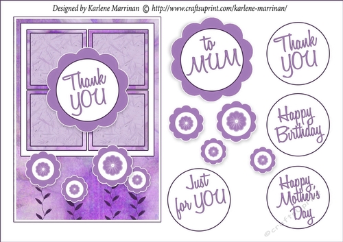Scrapbook Look Card Topper - Mauve