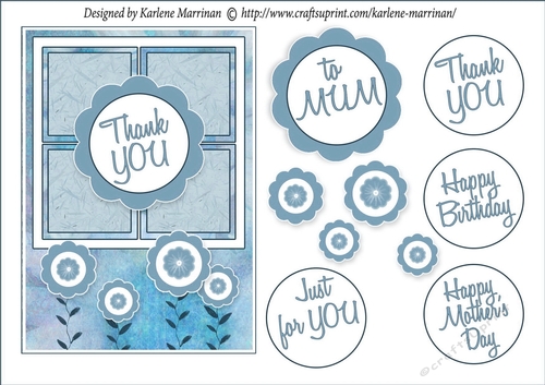 Scrapbook Look Card Topper - Light Blue