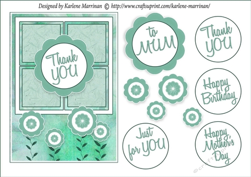 Scrapbook Look Card Topper - Mint Green