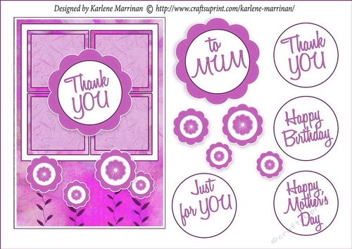 Scrapbook Look Card Topper - Pink