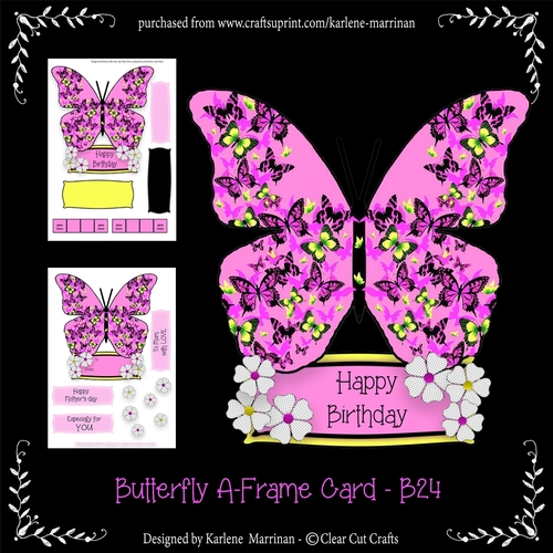 Butterfly Shaped A Frame Card - B24