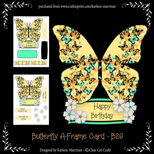 Butterfly Shaped A Frame Card - B26