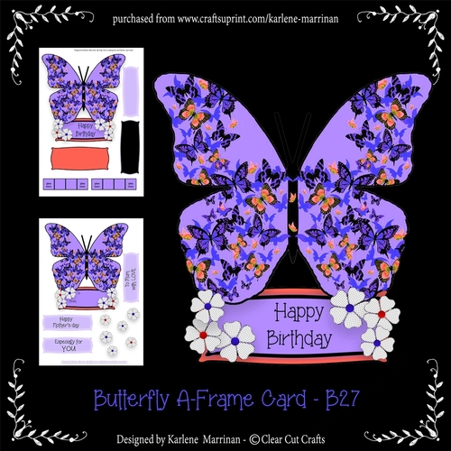 Butterfly Shaped A Frame Card - B27