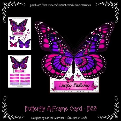 Monarch Butterfly Shaped A Frame Card - B29