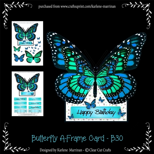 Monarch Butterfly Shaped A Frame Card - B30