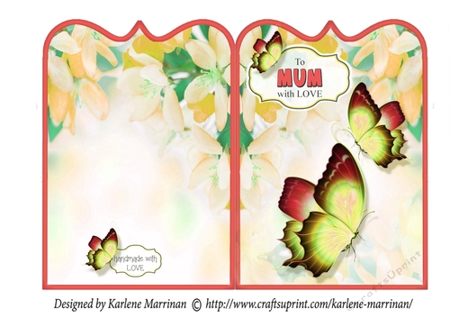 Butterflies are Free Shaped Card - Orange