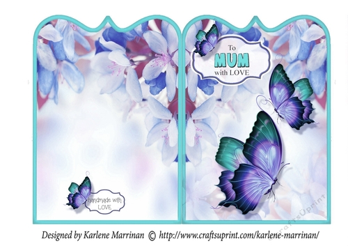 Butterflies are Free Shaped Card - Aqua