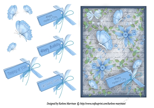 Pretty in Blue  Card Topper