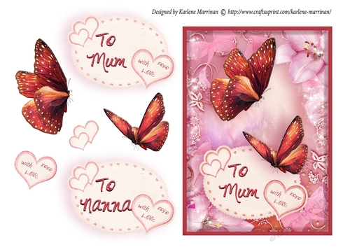In Flight Butterfly Card Topper