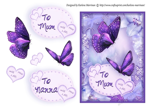 In Flight Butterfly Card Topper - Purple