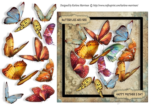 Natural Butterflies Card Topper