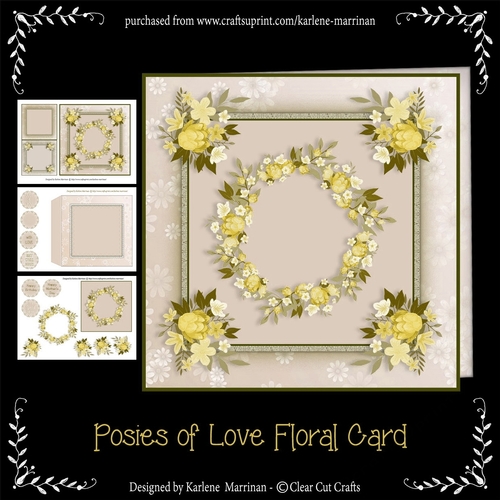 Posies of Love Floral Card - Yellow