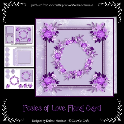 Posies of Love Floral Card - Orchid