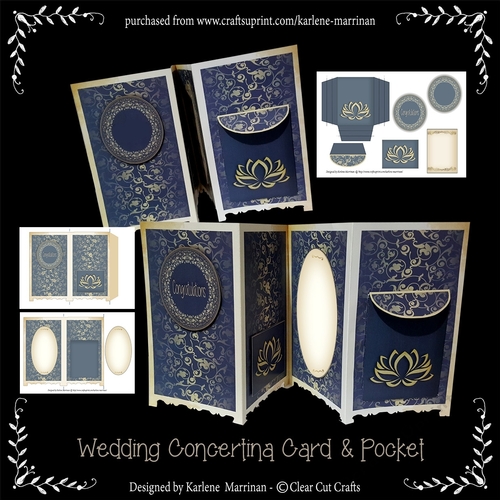 Wedding Pocket Concertina Card - Blank