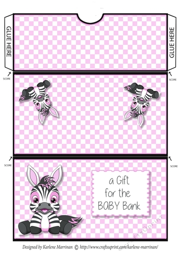 Gift for Baby Bank Money/Voucher Pocket/Wallet Envelope