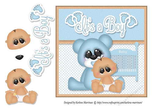 Bed Time Baby Boy Card Topper