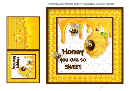 Honey You are so Sweet Card Topper & Gft Card