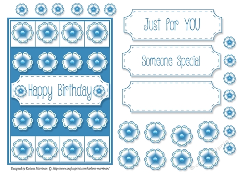 Lots of Flowers Topper - Blue