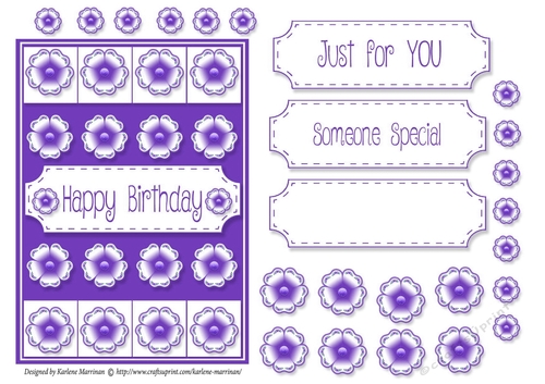 Lots of Flowers Topper - Purple