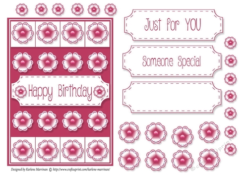 Lots of Flowers Topper - Rose Red