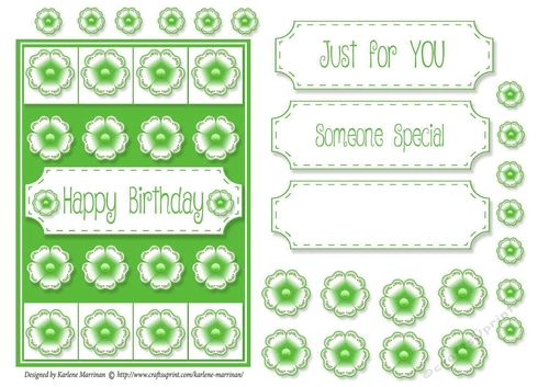Lots of Flowers Topper - Green