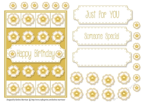 Lots of Flowers Topper - Gold