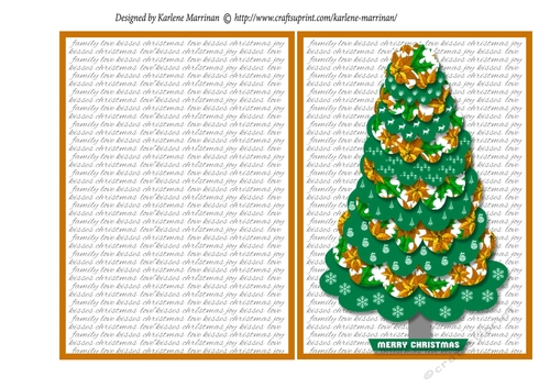 Scalloped Christmas Tree Card - Gold