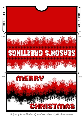 Snowflake Christmas Gift/Money Pocket/Envelope/Wallet - Red