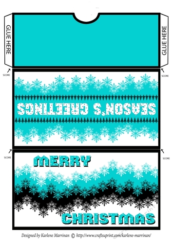 Snowflake Christmas Gift/Money Pocket/Envelope/Wallet - Aqua
