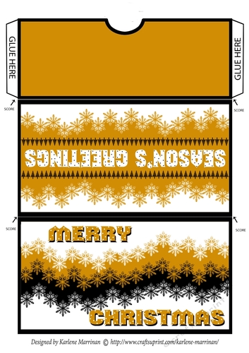Snowflake Christmas Gift/Money Pocket/Envelope/Wallet - Gold
