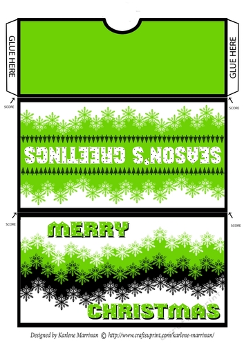 Snowflake Christmas Gift/Money Pocket/Envelope/Wallet - Bright Green