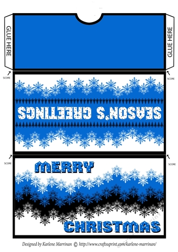 Snowflake Christmas Gift/Money Pocket/Envelope/Wallet - Blue