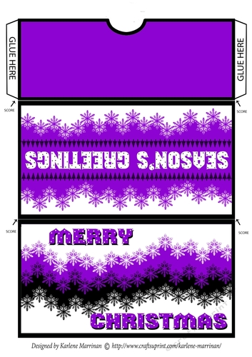 Snowflake Christmas Gift/Money Pocket/Envelope/Wallet - Mauve