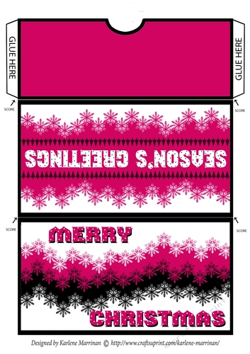 Snowflake Christmas Gift/Money Pocket/Envelope/Wallet - Pink