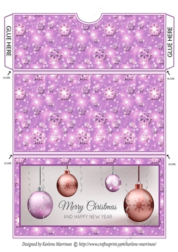 Christmas Hanging Balls Money/Voucher Pocket/Wallet/Envelope - Pink