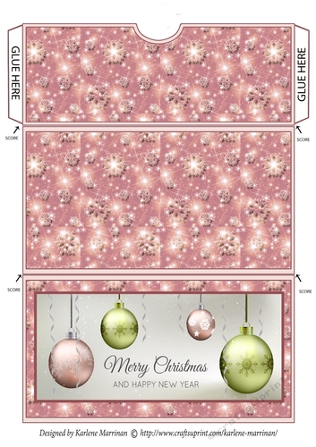Christmas Hanging Balls Money/Voucher Pocket/Wallet/Envelope - Peach