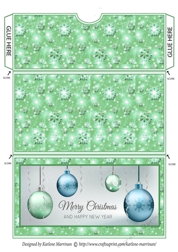 Christmas Hanging Balls Money/Voucher Pocket/Wallet/Envelope - Green